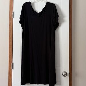 Black Women's Ruffle Sleeve Dress